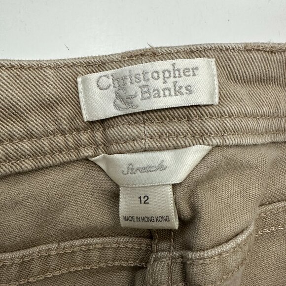 Christopher & Banks Bootcut  Women's size 12 Beige Tan Denim Jeans - Picture 3 of 5